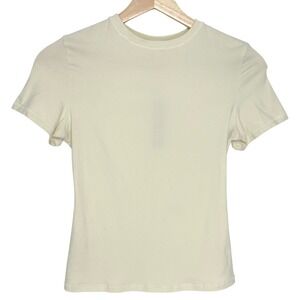 NWT Skims Cotton Jersey T-Shirt in Bone | Cream Ivory | SZ S